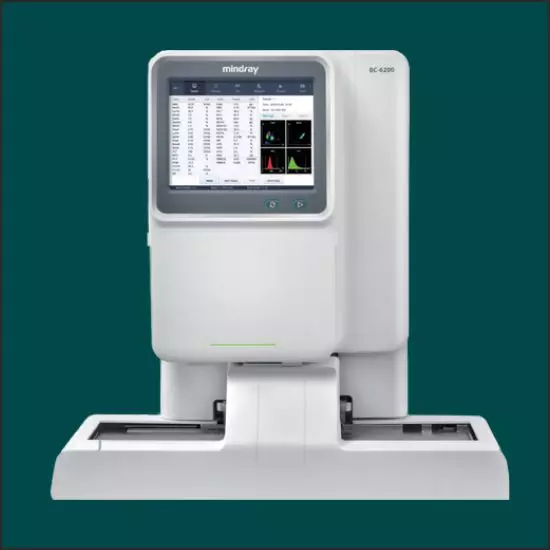 cbc test is done on fully automatic 6 part hemoanalyzer from japan